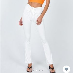 PRINCESS POLLY WHITE KNIT PANTS